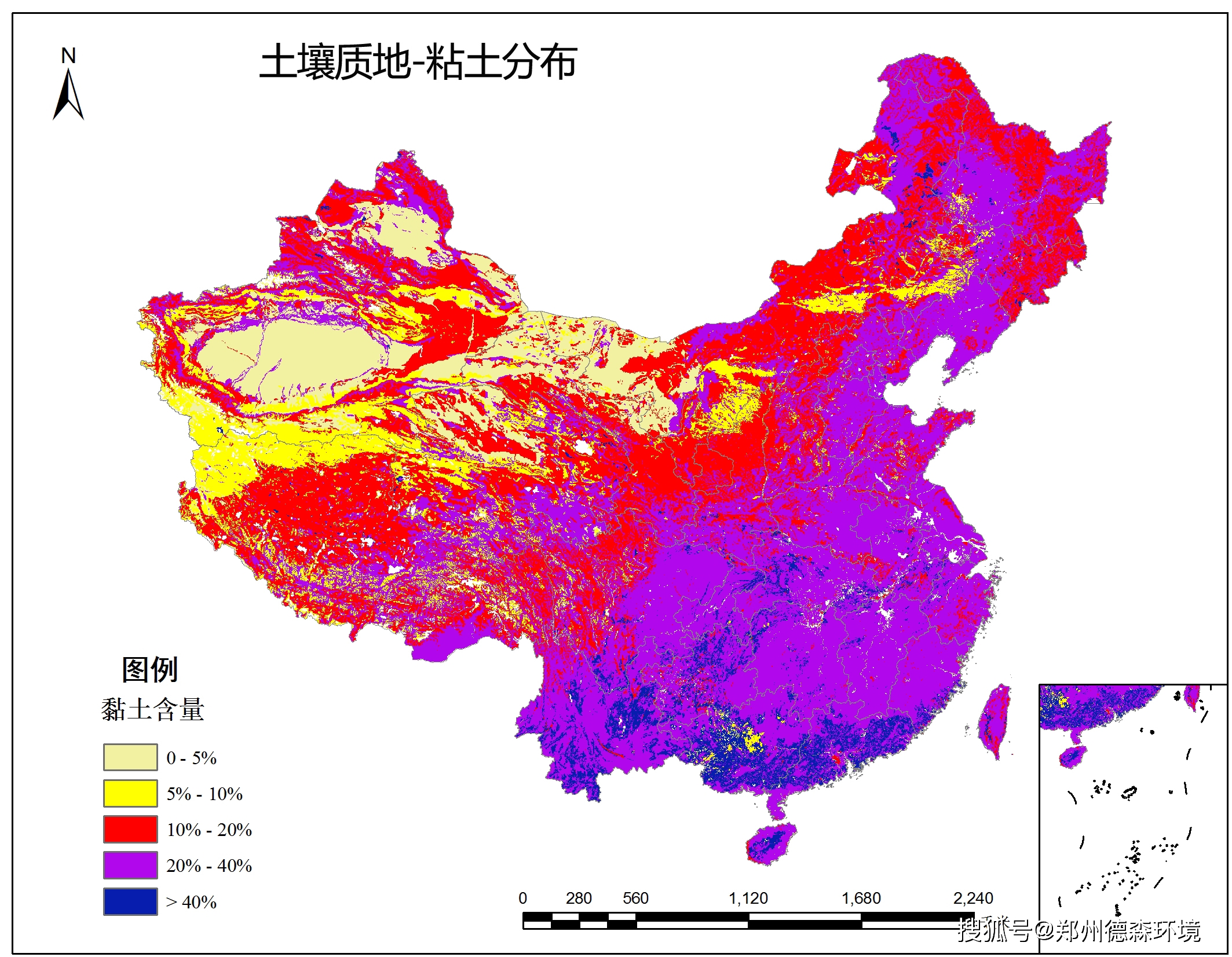 粘土污染分布 粘土污染分布